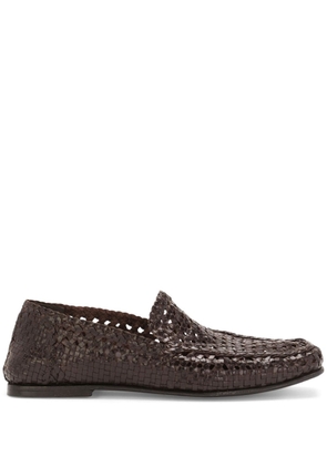 Dolce & Gabbana interwoven leather loafers - Brown