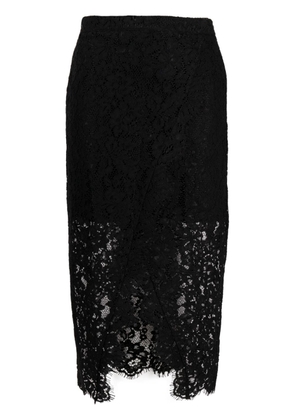 TWINSET floral-lace midi skirt - Black