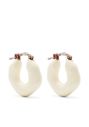 Jil Sander sculpted hoop earrings - Neutrals