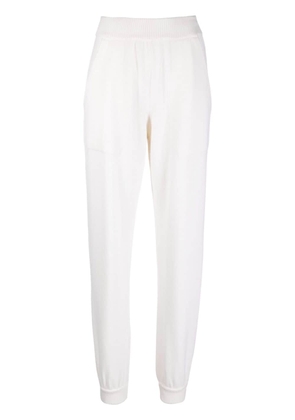 MRZ elasticated-waistband tapered track pants - White
