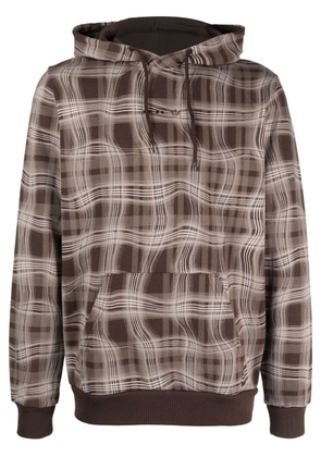 adidas check cotton hoodie - Brown