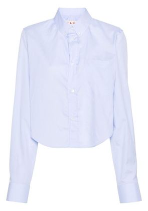 Marni logo-embroidered cropped shirt - Blue