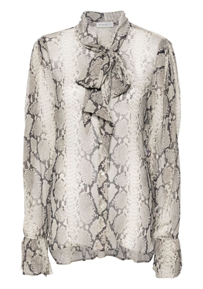 Nina Ricci scarf-detail silk blouse - Neutrals