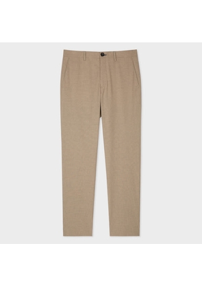 PS Paul Smith Mid-Fit Sand Micro Check Cotton-Blend Chinos Brown