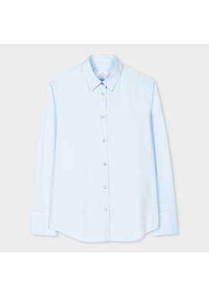 PS Paul Smith Women's Light Blue Cotton 'Spray Swirl' Cuff Shirt