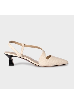 Paul Smith Women's Sand 'Cloudy' Snake-Embossed Leather Heels White