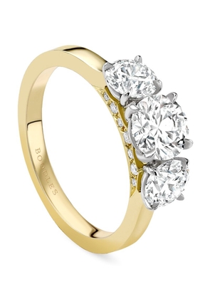Boodles Yellow Gold, Platinum And Diamond Three Stone Engagement Ring