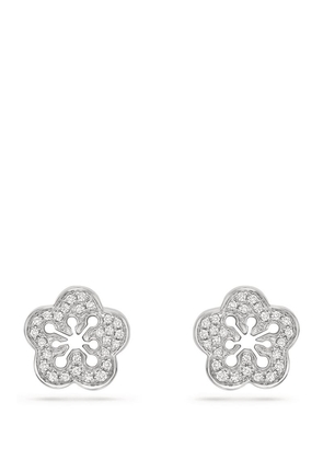 Boodles White Gold And Diamond Blossom Stud Earrings