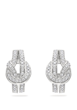 Boodles White Gold And Diamond The Knot Earrings