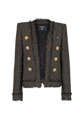 Balmain Tweed Collarless Jacket
