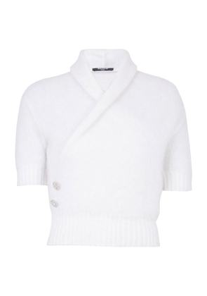 Balmain Mohair-Wool Wrap Sweater