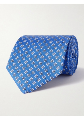 FERRAGAMO - 8cm Printed Silk-Twil Tie - Men - Blue