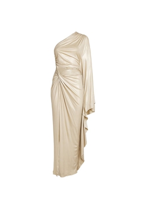 Lapointe Ruched One-Shoulder Gown