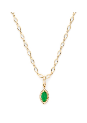 Shay Yellow Gold And Emerald Marquise Pendant Necklace