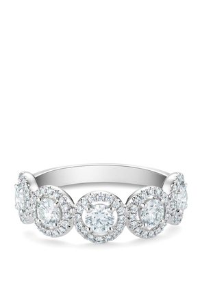 De Beers Jewellers Platinum And Diamond Aura Half Pavé Ring