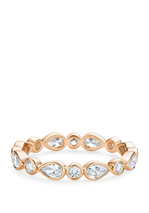 De Beers Jewellers Rose Gold And Diamond Petal Bridal Eternity Ring