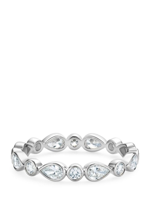 De Beers Jewellers White Gold And Diamond Petal Ring
