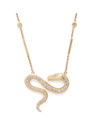 Jacquie Aiche Yellow Gold And Diamond Snake Necklace