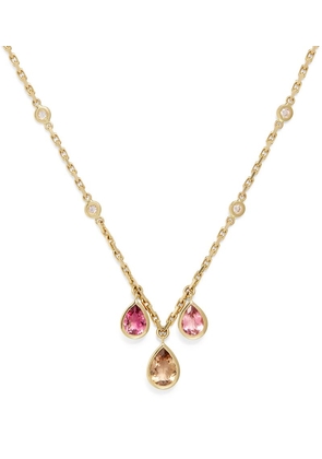 Jacquie Aiche Yellow Gold, Diamond And Pink Tourmaline Shaker Necklace