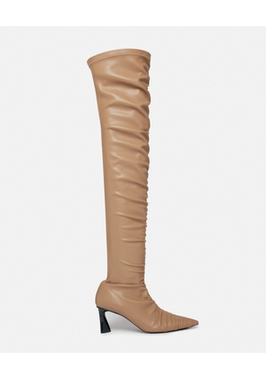 Stella McCartney - Elsa Ruched Thigh-High Boots, Woman, Beige nude, Size: 37