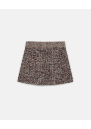 Stella McCartney - Ribbed Chunky Knit Mini Skirt, Woman, Mottled grey, Size: XS