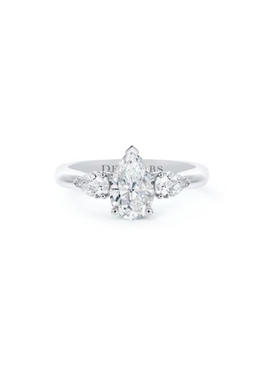 De Beers Db Classic Pear-shaped Centre With Pear-shaped Side Stones Diamond Ring In Platinum