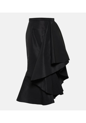 Alexander McQueen Asymmetric draped midi skirt