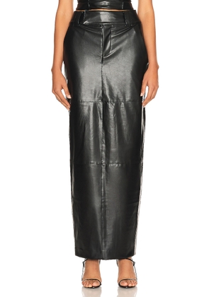 Helsa Waterbased Faux Leather Midi Skirt in Black - Black. Size S (also in ).
