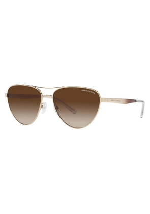 Armani Exchange Gradient Brown Pilot Ladies Sunglasses AX2042S 611013 57