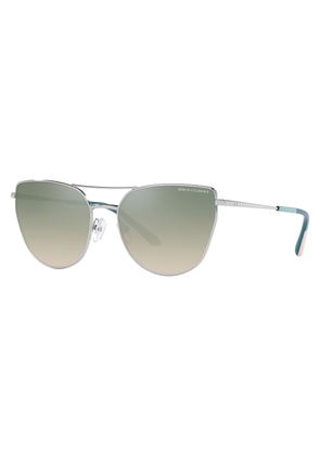 Armani Exchange Gradient Green Mirror Silver Cat Eye Ladies Sunglasses AX2045S 6043W0 56