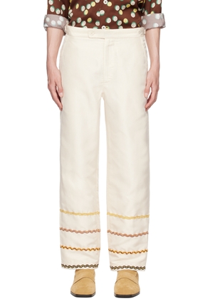 Bode Off-White Rickrack Trousers