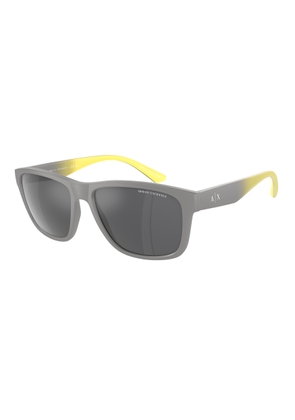 Armani Exchange Grey Mirror Square Mens Sunglasses AX4135SF 81806G 59