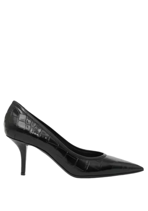 Burberry Aubri Embossed Leather Pointed Toe Pumps In Black, Brand Size 39 ( US Size 9 )