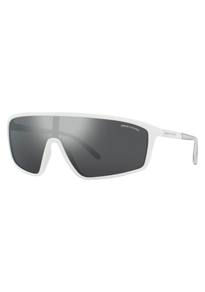 Armani Exchange Grey Mirror Silver Shield Mens Sunglasses AX4119S 81566G 37