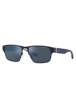 Armani Exchange Blue Mirror Rectangular Mens Sunglasses AX2046S 609955 57