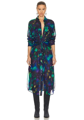 Isabel Marant Etoile Nesly Dress in Blue & Green - Green. Size 34 (also in 36, 38).