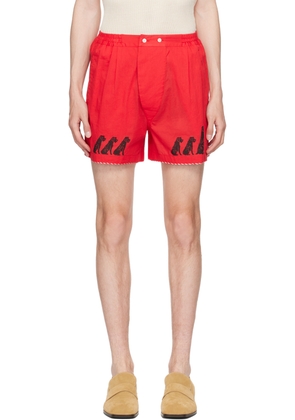 Bode Red Monday Boxer Shorts