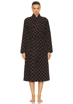 BAINA Bath Robe in Tabac & Noir - Brown. Size M/L (also in XS/S).