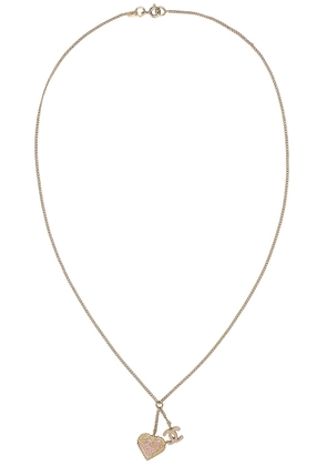 chanel Chanel Coco Mark Heart Necklace in Light Gold - Metallic Gold. Size all.