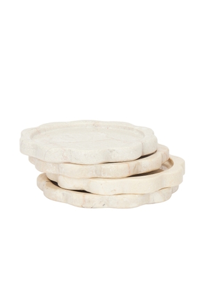 Anastasio Home Sun Coasters Set Of 4 in Oyster - Cream. Size all.