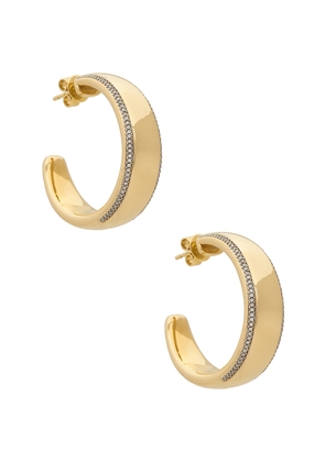 Siena Jewelry Hoop Earring in 14k Yellow Gold & Diamond - Metallic Gold. Size all.