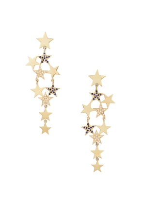 Siena Jewelry Star Earring in 14k Yellow Gold  Diamond  & Sapphire - Metallic Gold. Size all.