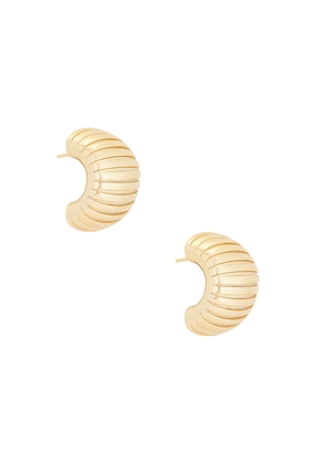 MEGA Small Step Earring in 14k Yellow Gold Plated - Metallic Gold. Size all.