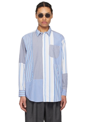 Engineered Garments Blue & White Patchwork Shirt