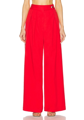 SABLYN Brooklyn Twill Pant in Scarlet - Red. Size M (also in L, S, XS).
