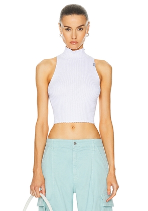 Moschino Jeans Mock-neck Tank Top in White - White. Size S (also in M, XS).