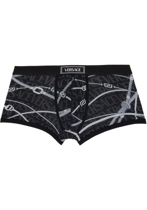 Versace Underwear Black Graphic Boxers