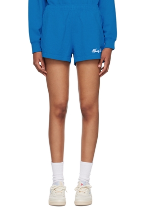 Sporty & Rich Blue Cursive Shorts