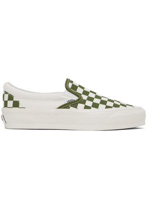 Vans Green Classic Slip-On Checkerboard Sneakers