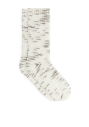 Space-Dyed Chunky Socks - Beige